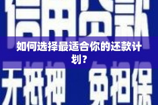 立山如何选择最适合你的还款计划？