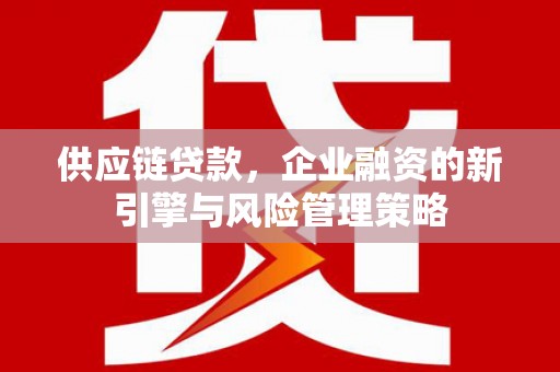 立山供应链贷款，企业融资的新引擎与风险管理策略