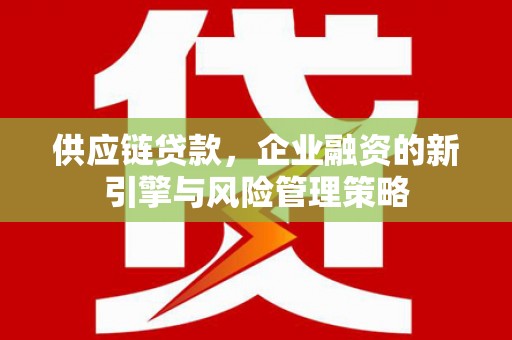 立山供应链贷款，企业融资的新引擎与风险管理策略