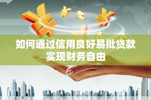 立山如何通过信用良好易批贷款实现财务自由
