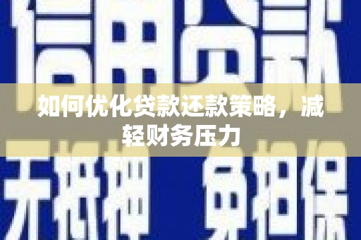 立山如何优化贷款还款策略，减轻财务压力