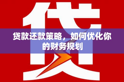 立山贷款还款策略，如何优化你的财务规划