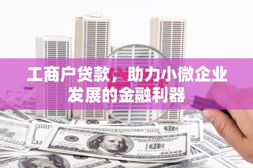 立山工商户贷款，助力小微企业发展的金融利器