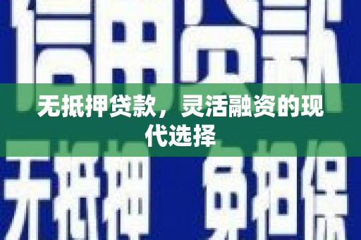 立山无抵押贷款，灵活融资的现代选择