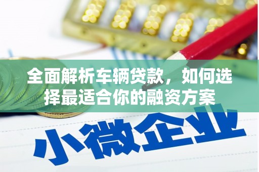 立山全面解析车辆贷款，如何选择最适合你的融资方案
